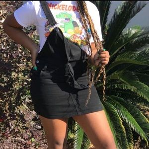 Denim Skirt Overalls